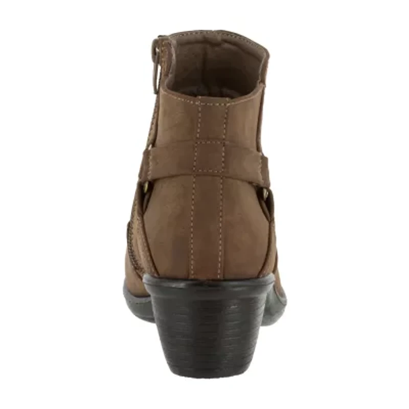 Easy Street Womens Dawnta Block Heel Booties