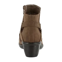 Easy Street Womens Dawnta Block Heel Booties