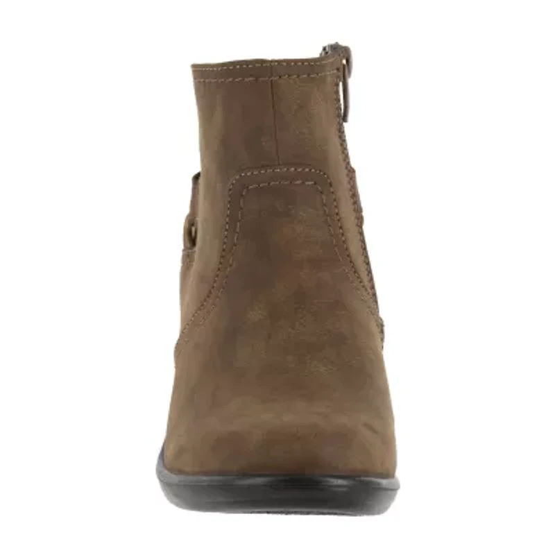 Easy Street Womens Dawnta Block Heel Booties