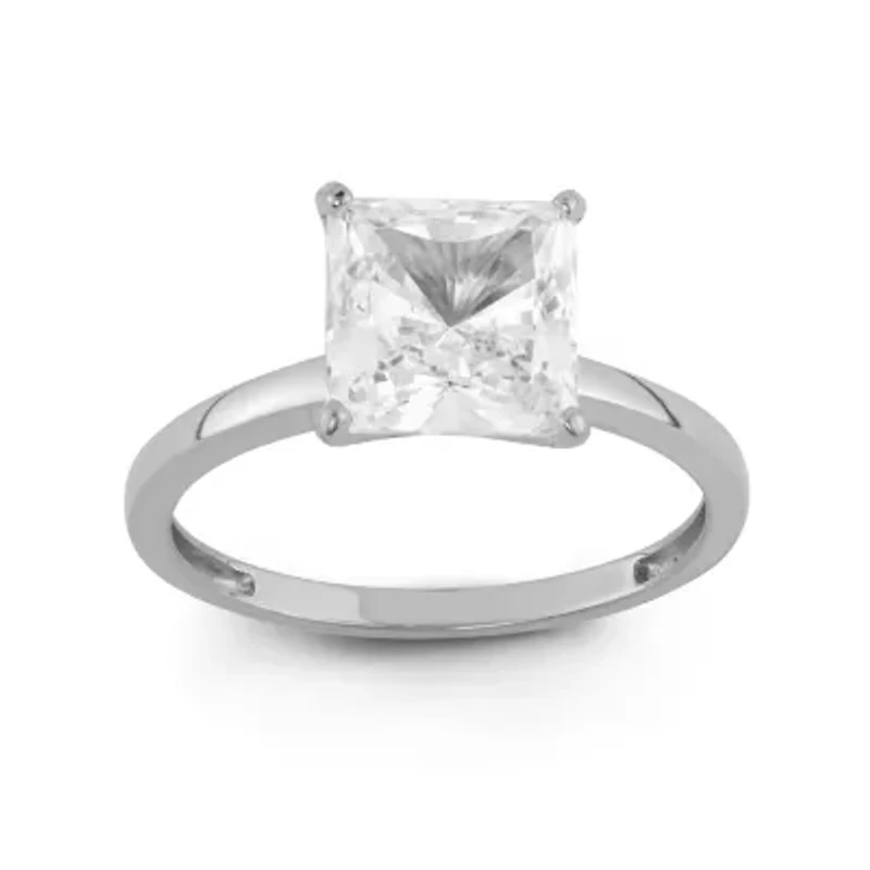 DiamonArt® Womens 3 CT. T.W. Lab Created White Cubic Zirconia 10K Gold Engagement Ring