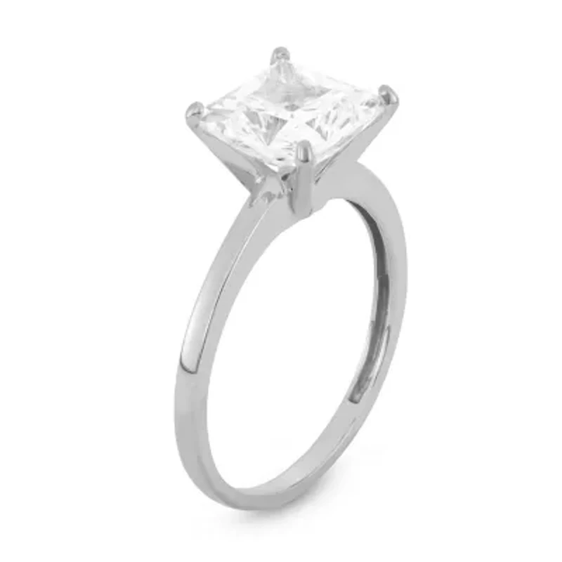 DiamonArt® Womens 3 CT. T.W. Lab Created White Cubic Zirconia 10K Gold Engagement Ring