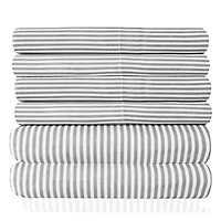 Sweet Home Collection™ Classic Stripes Printed Sheet Set, Deluxe Ultra Soft, Double Brushed Microfiber with Bonus Pillowcases
