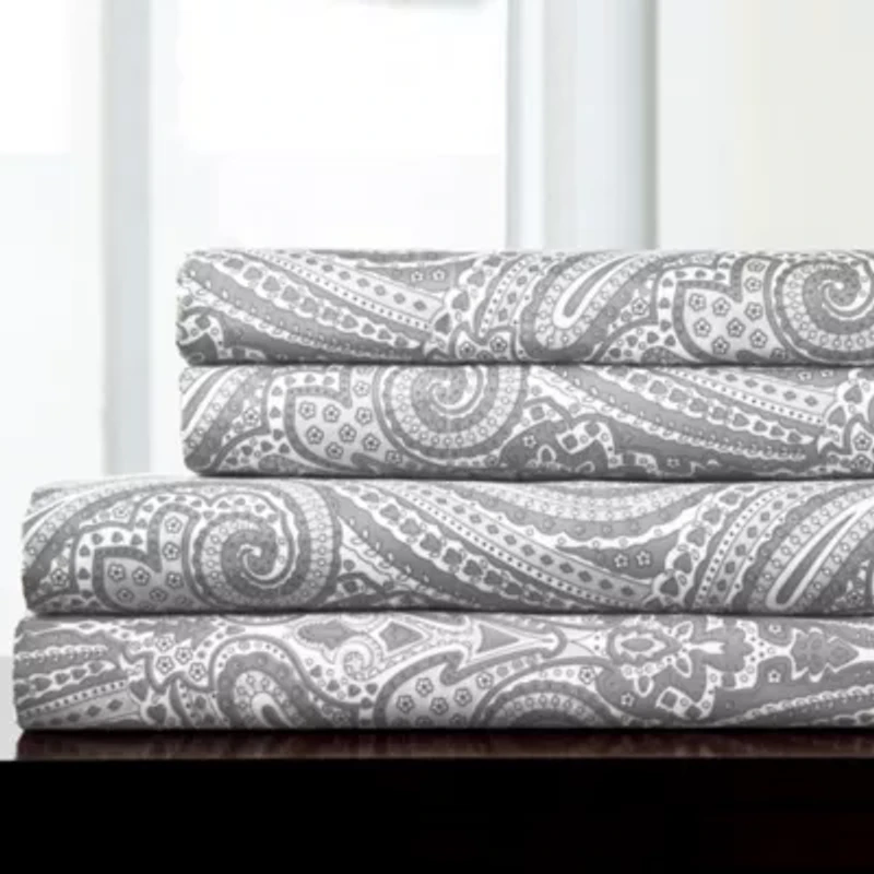 Sweet Home Collection™ Paisley Printed Sheet Set, Double Brushed Microfiber