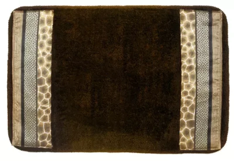 Popular Bath Safari Stripes 21 x 32 Banded Bathroom Rug