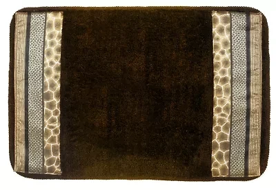 Popular Bath Safari Stripes 21 x 32 Banded Bathroom Rug