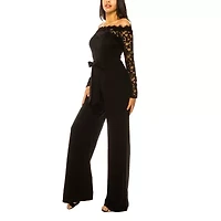 Premier Amour Off the Shoulder Long Sleeve Jumpsuit
