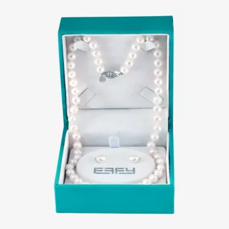 Effy  Womens White Cultured Freshwater Pearl Sterling Silver 2-pc. Jewelry Set