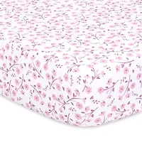 The Peanutshell Purple Floral 4-pc. Crib Sheet