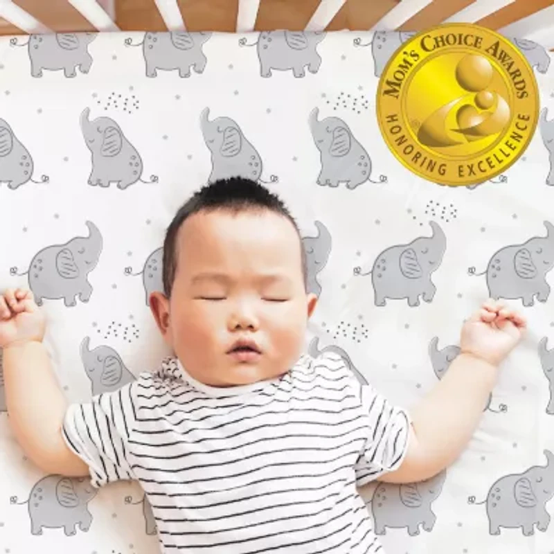 The Peanutshell Gray Elephant 4-pc. Crib Sheet