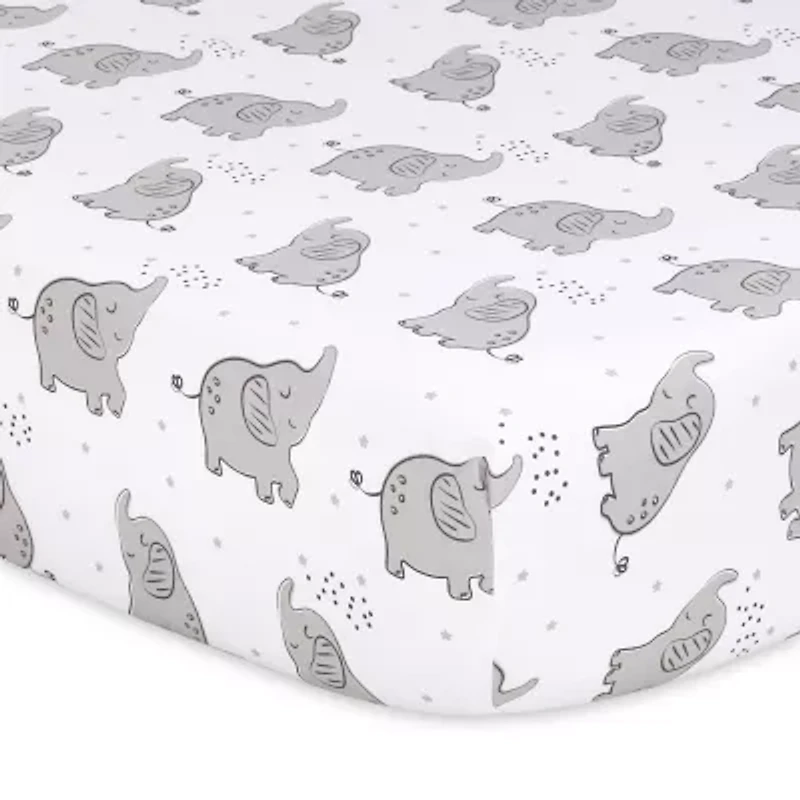 The Peanutshell Gray Elephant 4-pc. Crib Sheet