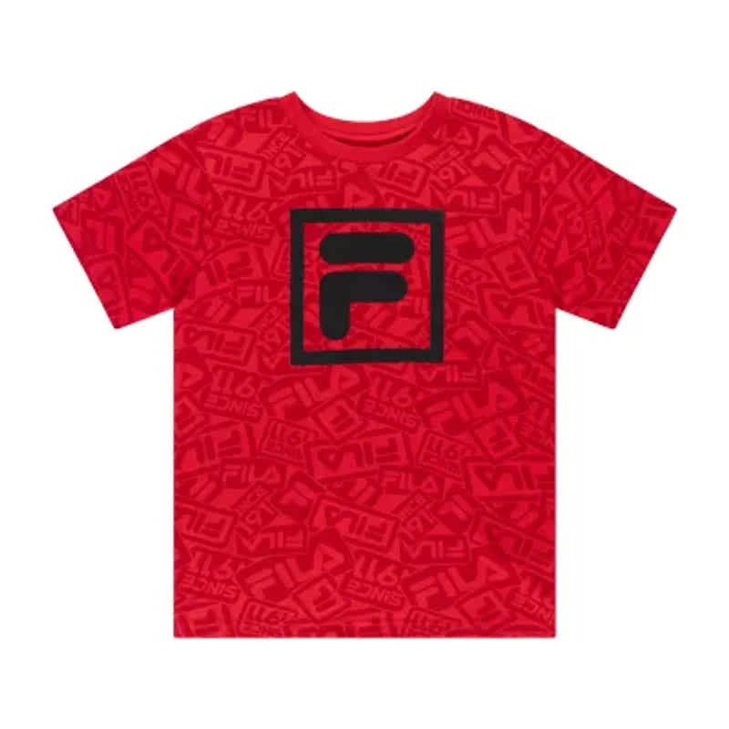 FILA Big Kid Boys Crew Neck Short Sleeve Regular Fit Graphic T-Shirt