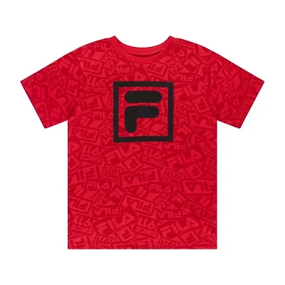 FILA Big Kid Boys Crew Neck Short Sleeve Regular Fit Graphic T-Shirt