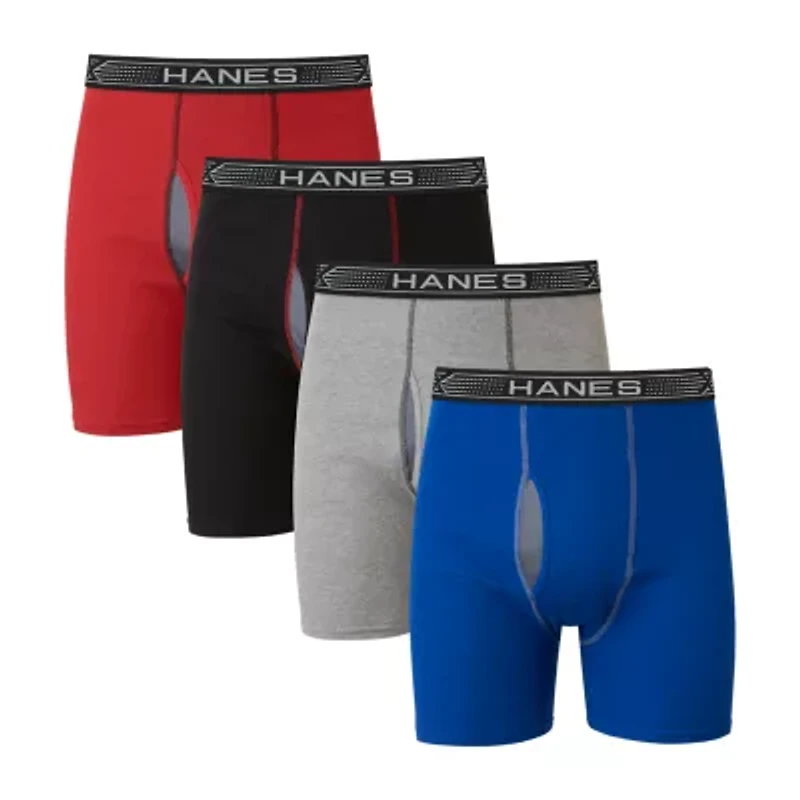 Hanes Sport X-Temp Comfort Mens 4 Pack Boxer Briefs Uxcba4