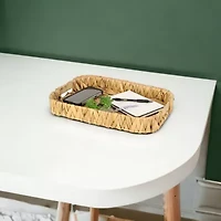 Water Hyacinth Woven Curved Basket Trays - Set of 3