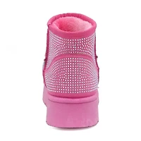 Yoki Womens Owen-14 Water Resistant Flat Heel Winter Boots