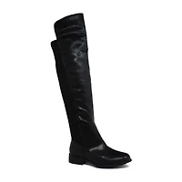 Yoki Womens Erin-12 Stacked Heel Over the Knee Boots