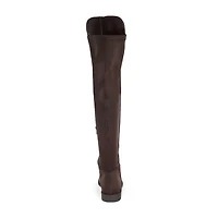 Yoki Womens Erin-12 Stacked Heel Over the Knee Boots