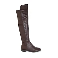 Yoki Womens Erin-12 Stacked Heel Over the Knee Boots
