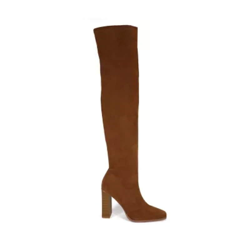 Yoki Womens Quincy Stacked Heel Over the Knee Boots