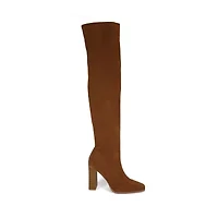Yoki Womens Quincy Stacked Heel Over the Knee Boots