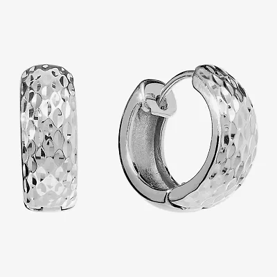 Womens Sterling Silver 17.2mm Hoop Earrings
