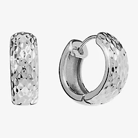 Womens Sterling Silver 17.2mm Hoop Earrings