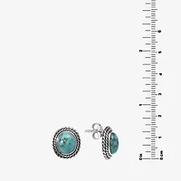 Enhanced Blue Turquoise Sterling Silver 14.2mm Stud Earrings