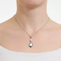 Womens Genuine White Mother Of Pearl Sterling Silver 18 Inch Pendant Necklace