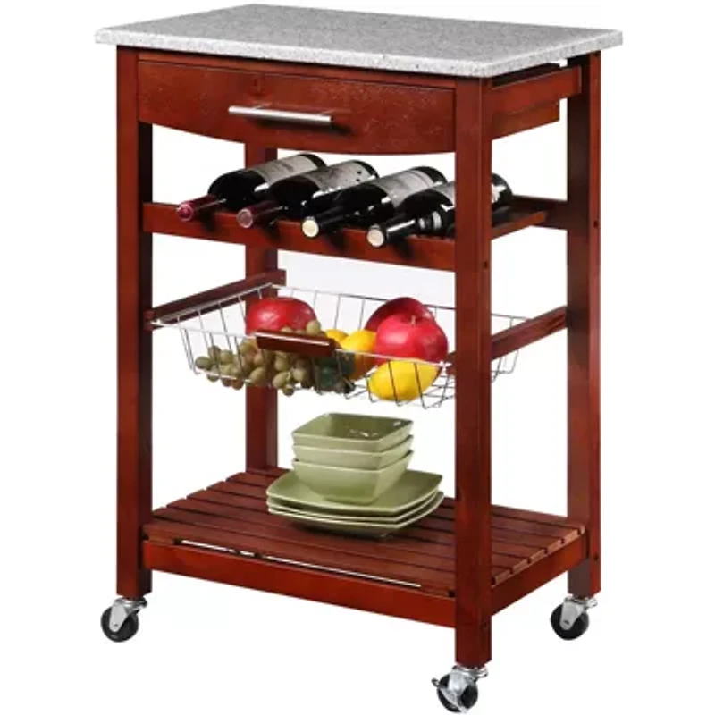 Granite-Top Kitchen Cart