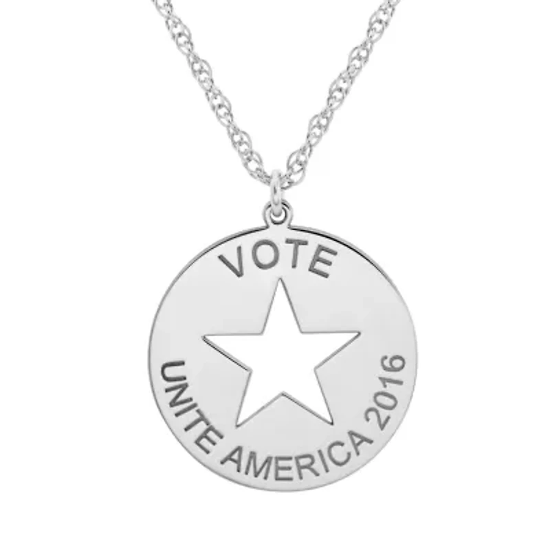 "Vote" "Unite America 2016" Political Logo Star Cut-out Round Pendant Necklace