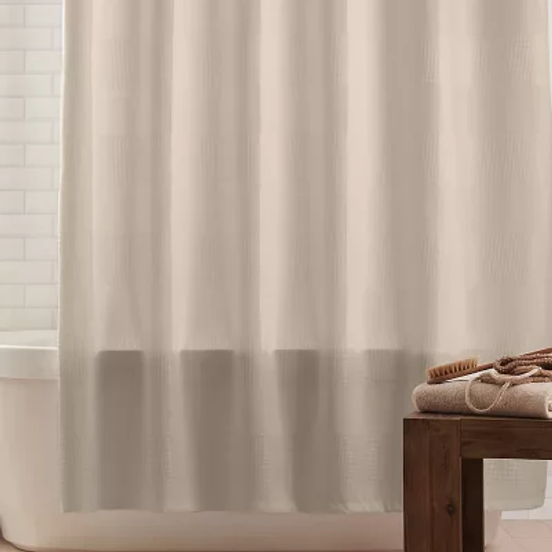 Elrene Home Fashions Essential Waffle Shower Curtain