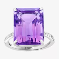 Effy  Womens Genuine Gemstone & White Sapphire Sterling Silver Cocktail Ring