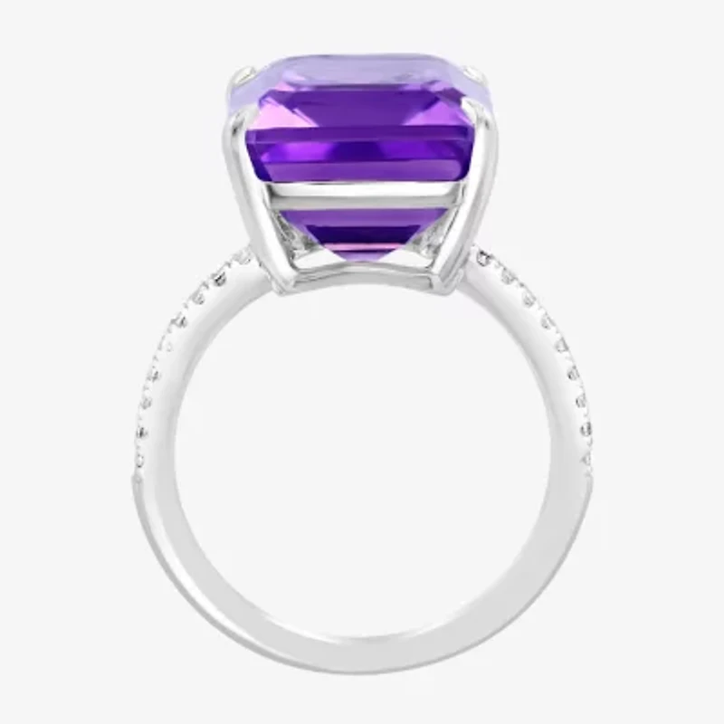 Effy  Womens Genuine Gemstone & White Sapphire Sterling Silver Cocktail Ring