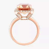 Effy Womens / CT. T.W. Diamond & Genuine Pink Morganite 14K Rose Gold Cocktail Ring