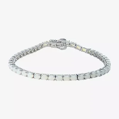 Effy  Womens Genuine White Opal Sterling Silver 7 Inch Tennis Bracelet