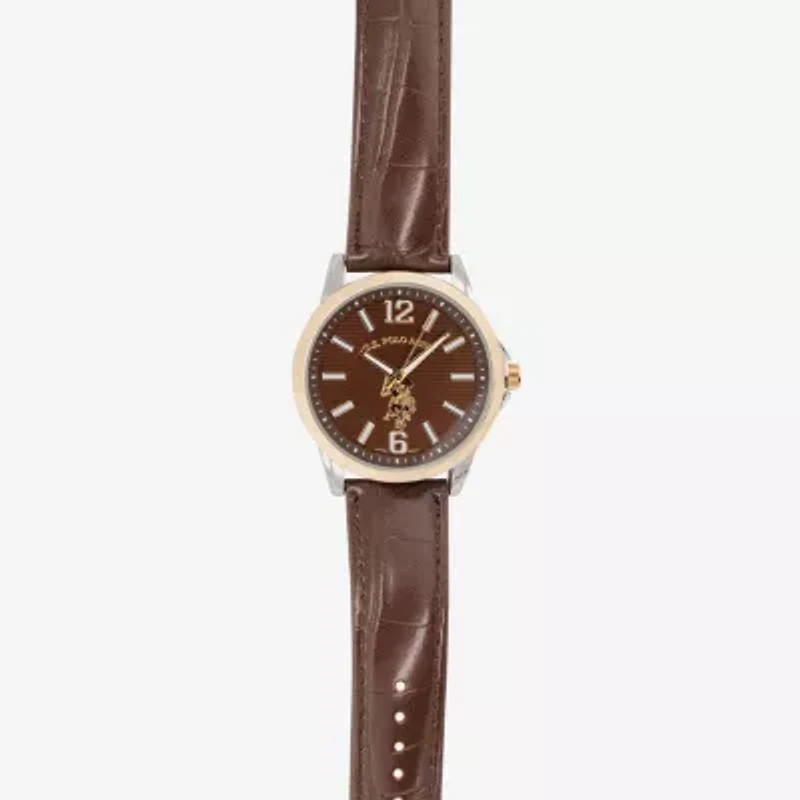 U.S. Polo Assn. Mens Brown Strap Watch Usc50622jc