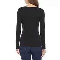 Liz Claiborne Womens Crew Neck Long Sleeve Tall T-Shirt