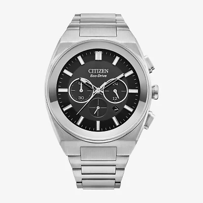 Citizen Modern Axiom Mens Chronograph Silver Tone Stainless Steel Bracelet Watch Ca4580-50e