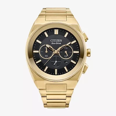 Citizen Modern Axiom Mens Chronograph Gold Tone Stainless Steel Bracelet Watch Ca4582-54e