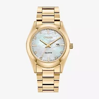 Citizen Sport Luxury Womens Gold Tone Stainless Steel Bracelet Watch Ew2702-59d