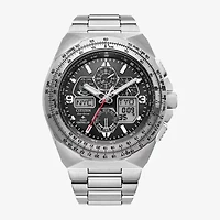 Citizen Promaster Air Mens Chronograph Atomic Time Silver Tone Stainless Steel Bracelet Watch Jy8120-58e