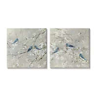 Stupell Industries Blue Birds Perched Tree Blossoms 2-pc. Wall Art Set