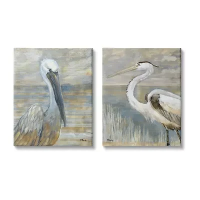 Stupell Industries Sea Birds Abstract Beach 2-pc. Wall Art Set