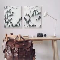 Stupell Industries Winter Ski Slopes Mountain 2-pc. Wall Art Set