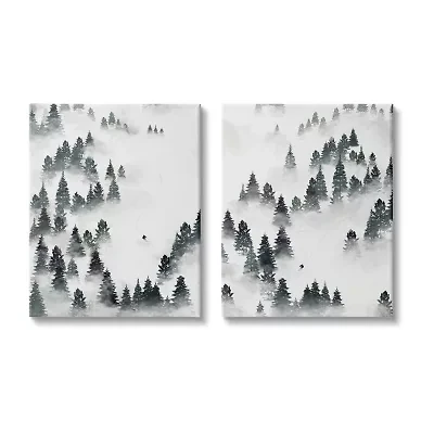 Stupell Industries Winter Ski Slopes Mountain 2-pc. Wall Art Set