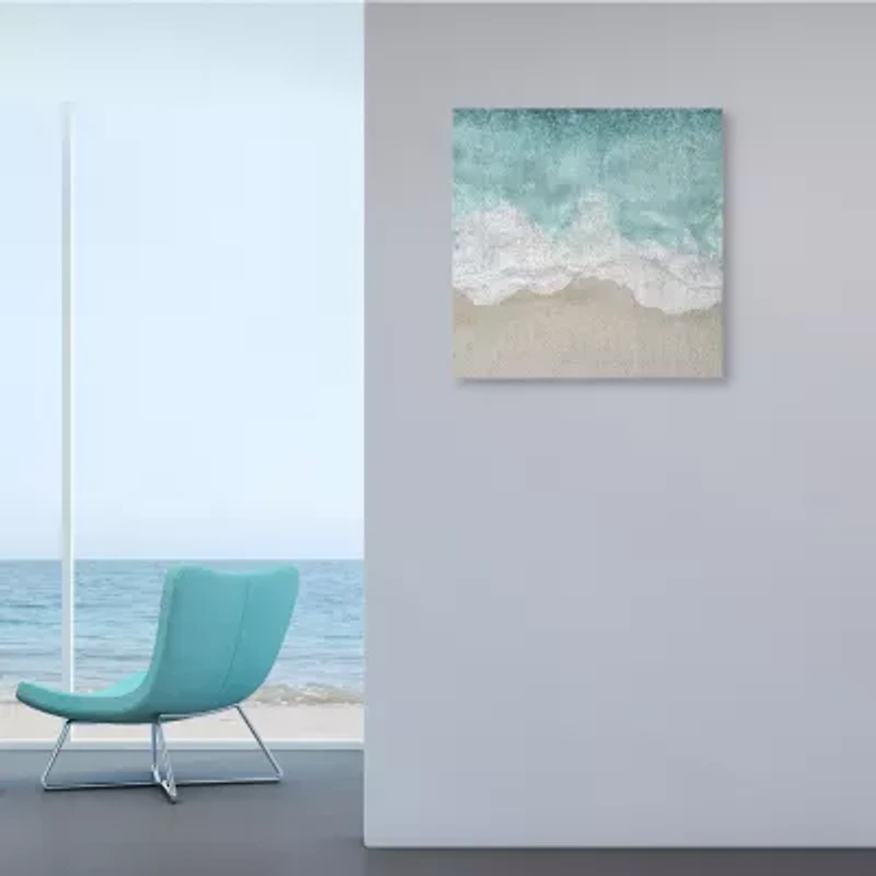 Stupell Industries Sea Foam Sandy Beach Canvas Art