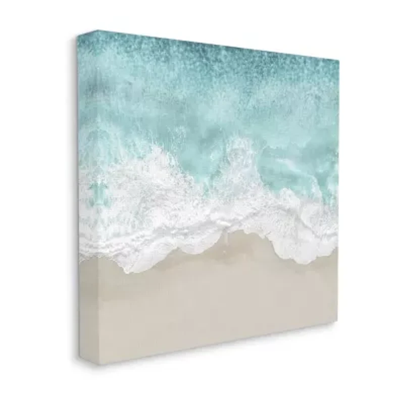 Stupell Industries Sea Foam Sandy Beach Canvas Art