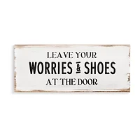Stupell Industries Leave Worries And Shoes At Door Canvas Art