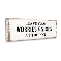 Stupell Industries Leave Worries And Shoes At Door Canvas Art