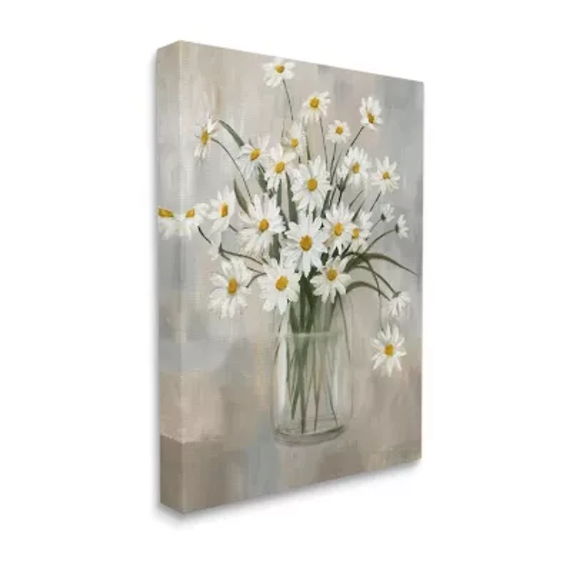 Stupell Industries Daisy Bloom Potted Flowers Canvas Art